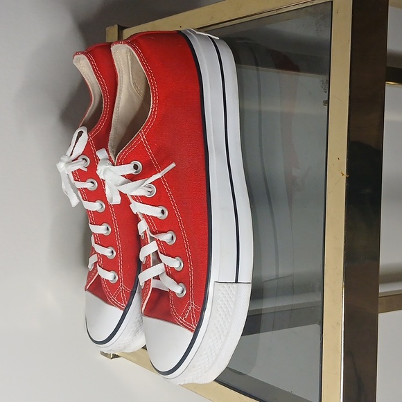 Converse Red Chuck Taylor All Star Low Sneakers Ox Size 10 - Picture 5 of 16